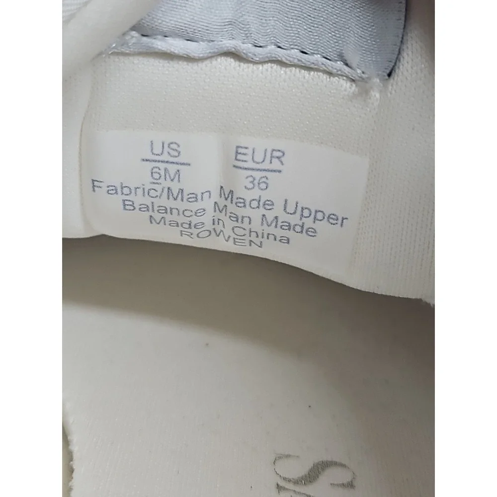 Sam and Libby Women Sz 6M Rowen Sneaker white/ivory man made upper‎